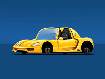 Suuuuupercar car cute illustration supercar yellow