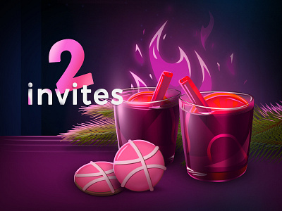 2 invites art design dribbble illustration invite invite design invite giveaway invite2 vector