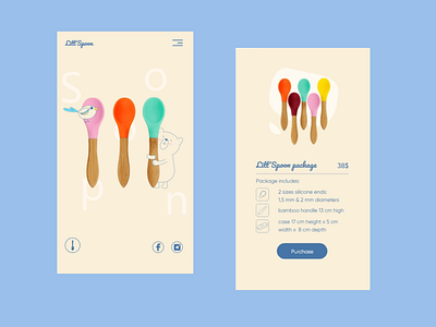 Litt'Spoon mobile responsive animated gif design illustration interface kids landing mobile responsive design spoon ui vector