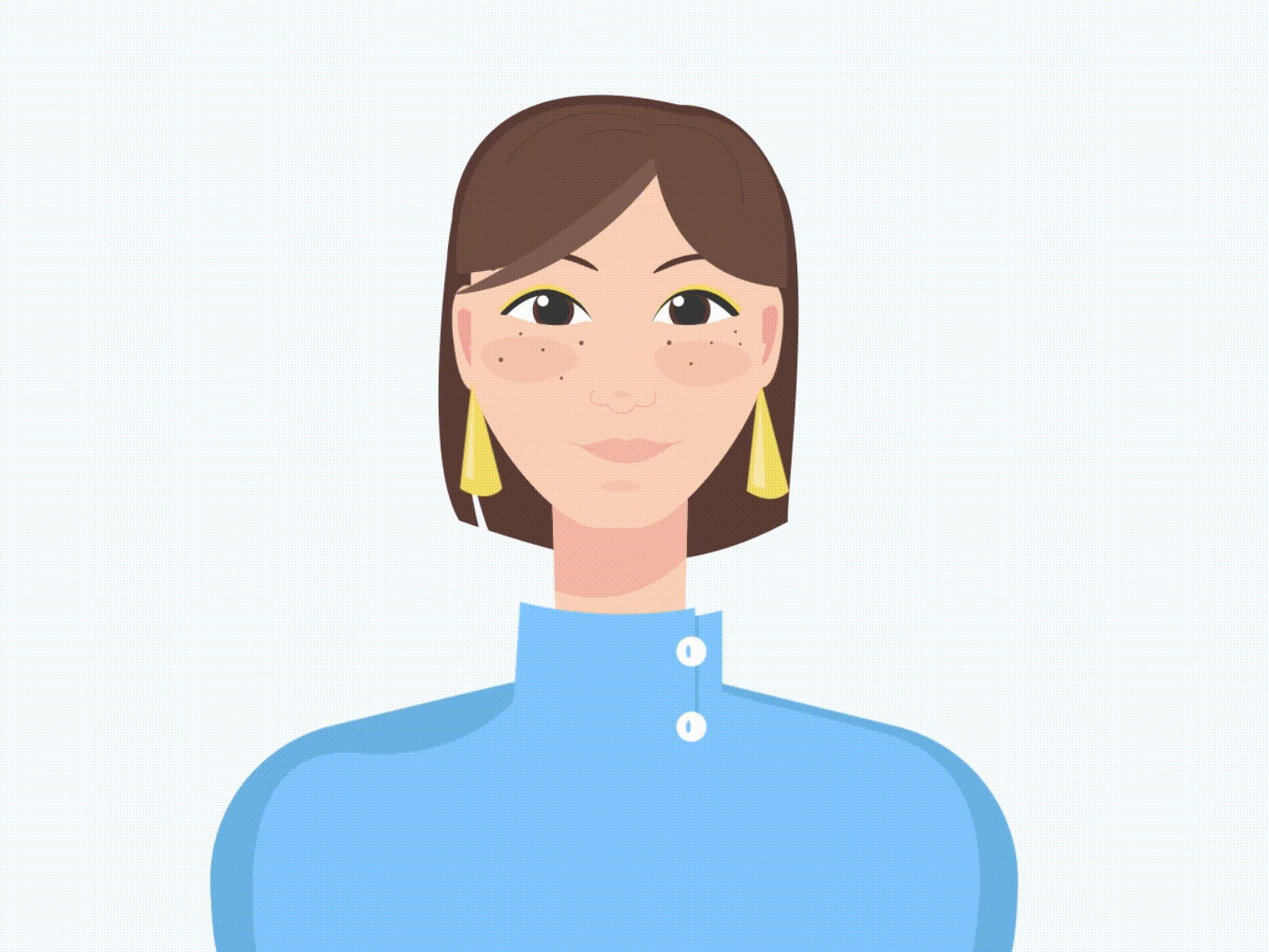 Girl in blue characteranimation charcter design facerig headrig illustration wowhowstudio