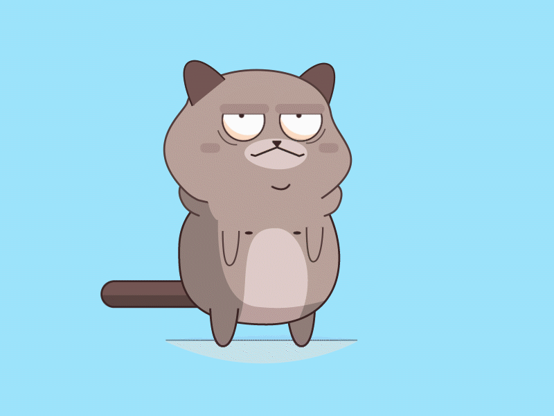 Grumpy cat animal animation animation 2d cat emotions facerig illustration sticker vector