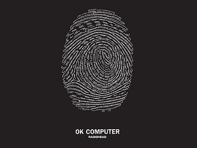 Ok Computer albumcover binary code fingerprint ok computer radiohead redesign