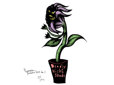 Inktober day 1: Poisonous digital colouring drawing hand drawing hand drawn illustration illustration ink ink illustration inktober inktober2018 plant poisonous