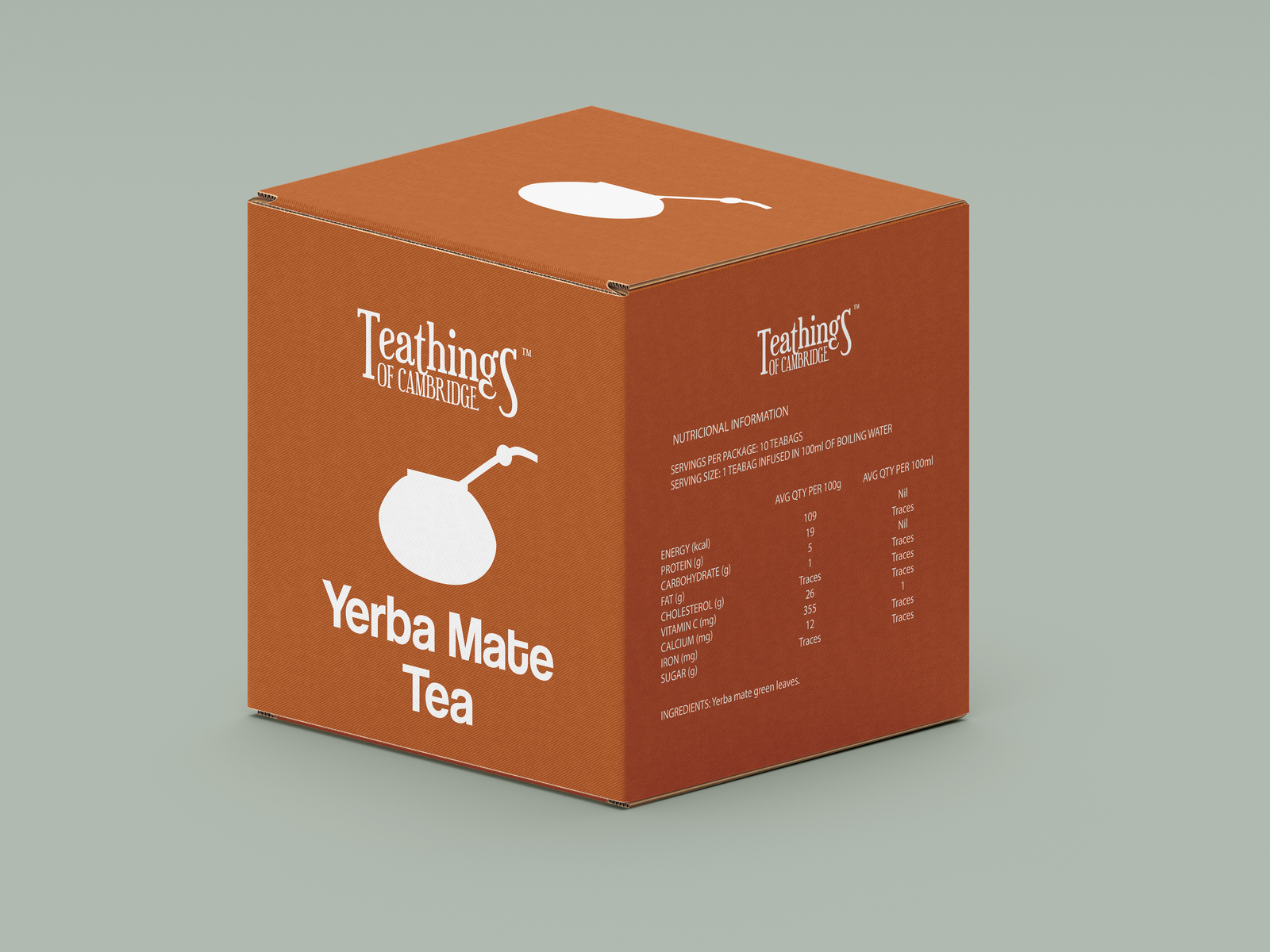 Original scraper mill Minimalist Tea Box Design: Yerba Mate Tea by Sarah Grimes on Dribbble