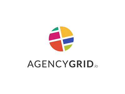 Agency grid.io logo bauhaus circle clean colourful colours logo square white space