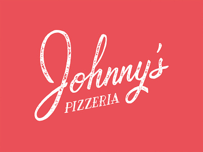 Johnny's Pizzeria lettering logo script typography