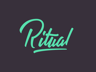 Ritual brush lettering custom type handlettering lettering logo logotype