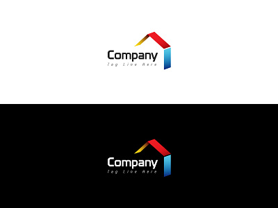 Real Estate Company Logo 3d branding fresh home icon logo realestate