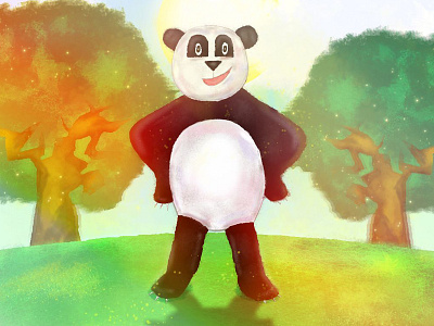 Panda Character Digital Art illustration