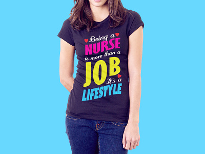 Being A Nurse Typographic Design clean clothing fun minimal nurse typography