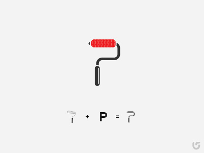 Paint Brush P Letter Logo Icon branding brush flat icon logo minimal p paint