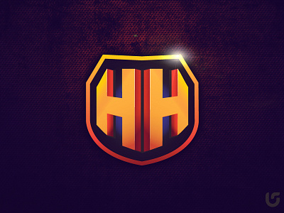 Hunt Hard(HH) Logo branding icon letters logo monogram shield