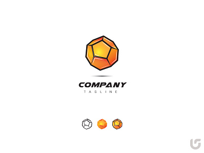 Dodecahedron Icon logo branding geometric icon logo pentagon shapes