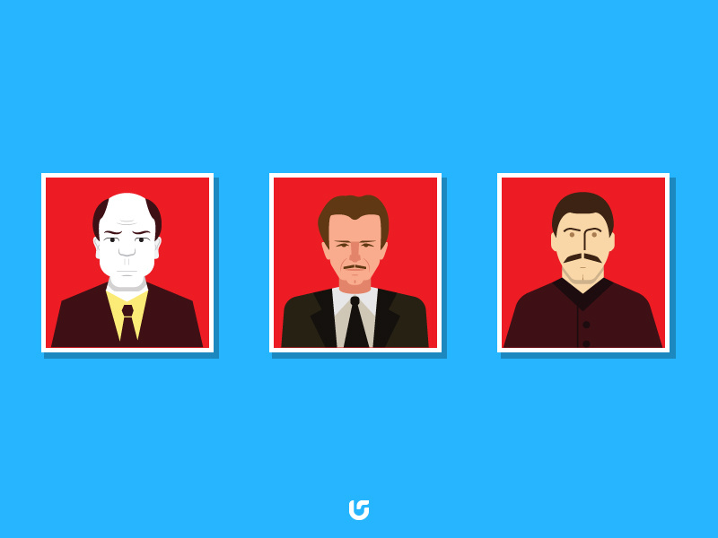 Communist Flat Minimal Characters vector cartoon illustration characters flat communist
