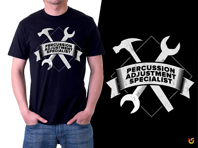 Percussion Adjustment Specialist Tshirt illustration logo