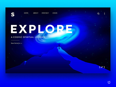 Spiritual Galaxy UI Exploration art cosmic digital illustration spirituality ui ux designer vector webdeisgn