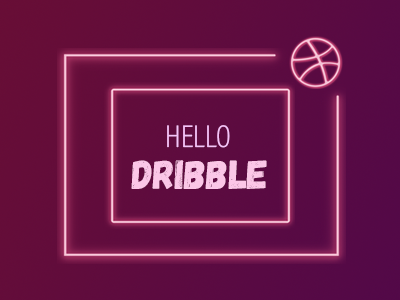 Hello, dribblers! This is my first shot! first shot gradient neon typography web