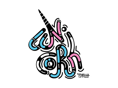 Unicorn character design graphic illustration lettering type typography unicorn vector