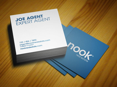 Square Business Card biz card brand branding business card logo marketing package print real estate stationery
