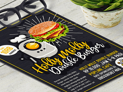 Burger Cafe Flyer a4 burger dark design flyer letter paper