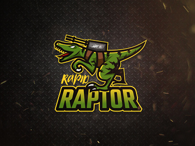 Rapid Raptor Logo Design design dino logo mascot raptor