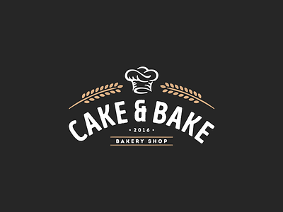 Cake & Bake (Bakery Shop) bake bakery beige black brandup bread cake design logo shop spike up