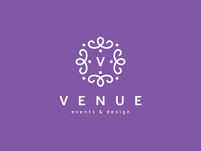 Venue (Events & Design) brandup design events flower logo ornamental purple up v logo venue