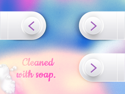 Next/Prev Buttons - "Cleaned with soap" ;) bubbles button buttons clean design gui navigation next perspective prev purple shadow soap ui user interface white