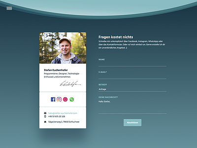 Personal site - contact page about animation bootstrap contact contact me interactive personal