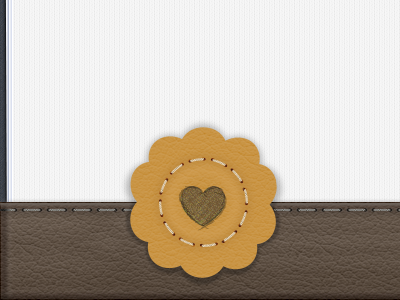 Leather Heart iPhone Button app heart iphone leather organic paper shadow stitches texture