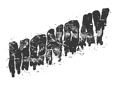 Monday b movie black and white distress graphic design grunge hand lettering horror lettering monday monster sharpie texture