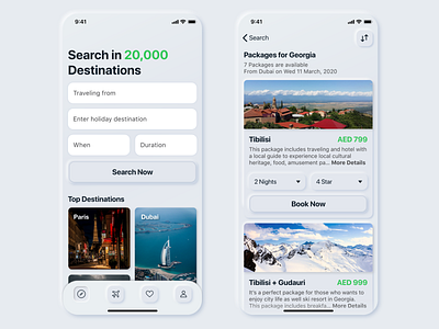 Holiday Traveling - Mobile App app booking brand branding clean concept design flat holiday hotel illustrator listing minimal mobile photoshop ui ux