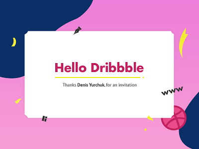 Hello Dribbble debut debut shot dribbble hello hello dribbble thanks ticket welcome