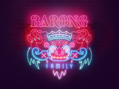 Barong Family barongfamily colorful dark theme illustration illustrator label lights neon neon light nightmode photoshop vector