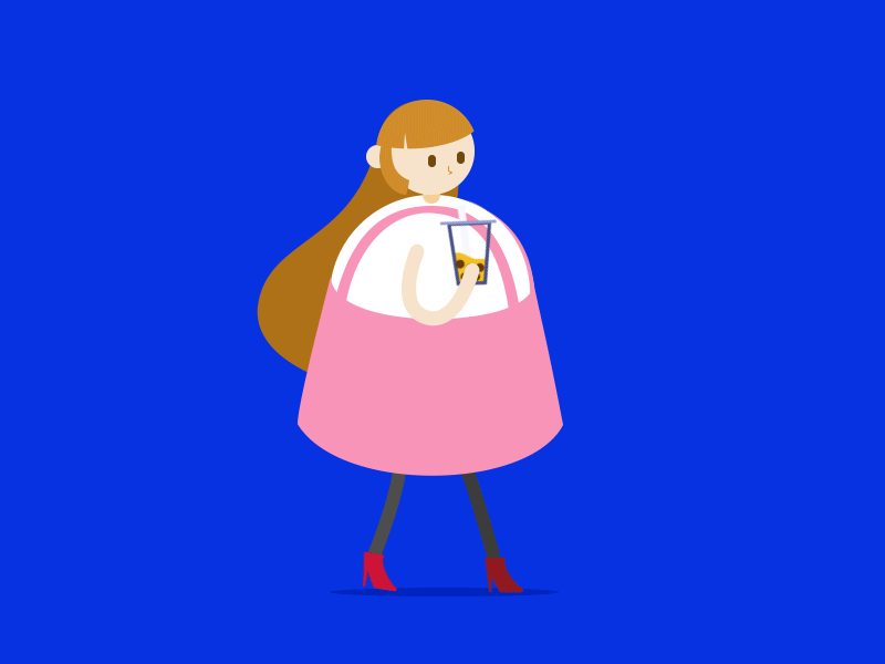 miilk tea girl illustration