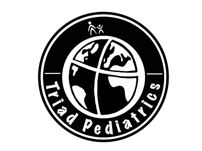 TriadPeds Black And White Outline icon logo