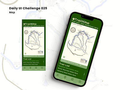 Daily UI 029 - Map 029 dailyui design figma hike map trailmap ui