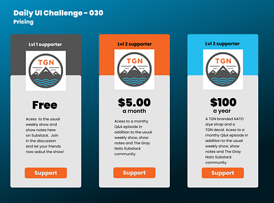 Daily UI 030 - Pricing 030 dailyui figma podcast tgn thegraynato ui