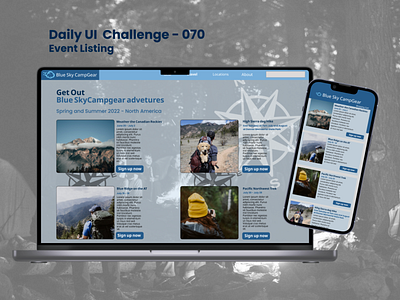 Daily UI 070 - Event Listing 070 adventure dailyui event event listing figma hike ui