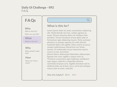 Daily UI 092 - F.A.Q.