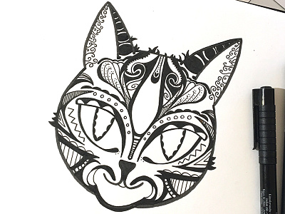 CatTat cat concept doodle ink paper pen sketch tattoo