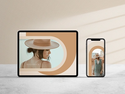 Desierta Fashion Presentation arch canyon desert digitaldesign digitaldesigner fashion fashion app fashion brand graphicdesign graphicdesigner instagram post instagram stories instagram story instagram story template instagram template ipad minimal modern presentation layout presentation template