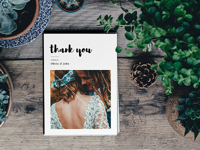 Simple Photo Wedding Thank You Card