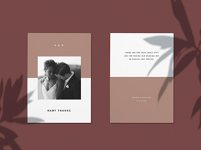 Minimal Wedding Thank You Card