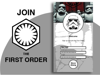 Join the First Order 001 dailyui dailyui001 ui