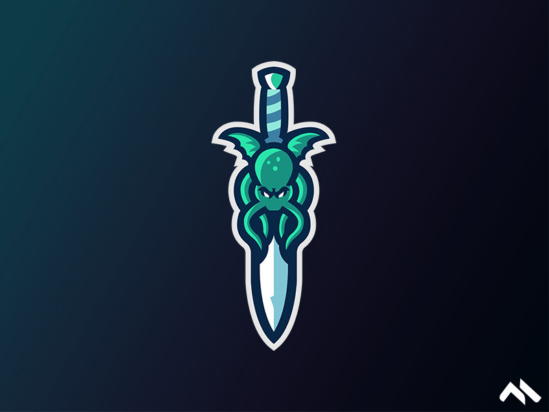 OctoSword octopus octo branding brand art buylogo logomascot mascotlogo mascot logo