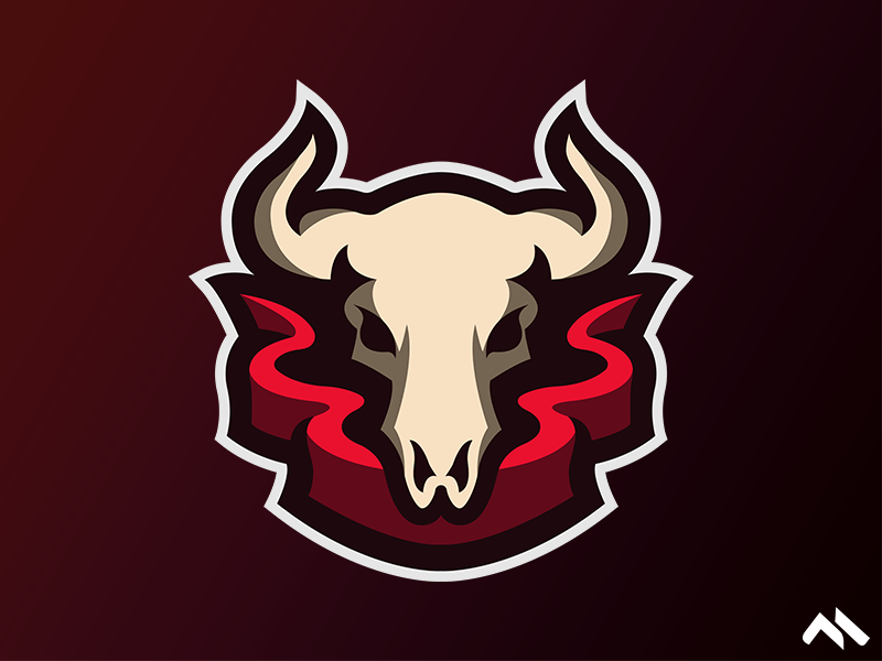 Bull Skull Mascot Logo outlaws skull bull mascotlogo mascot logo