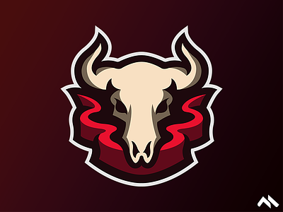 Bull Skull Mascot Logo bull logo mascot mascotlogo outlaws skull