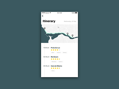 Itinerary app challenge daily dailyui itinerary location map mobile route ui ux