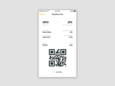 Boarding Pass app boarding challenge daily dailyui mobile pass ui ux